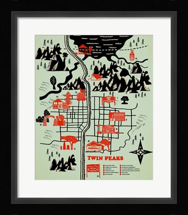 Framed Welcome To Twinpeaks Print