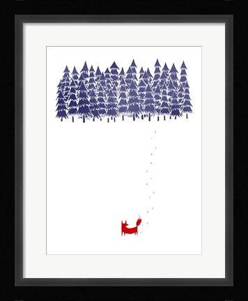 Framed Alone In The Forest Print