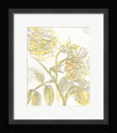 Framed Belle Fleur Yellow I Crop Print