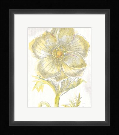 Framed Belle Fleur Yellow II Crop Print
