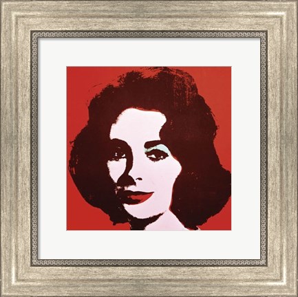 Framed Liz, 1963 (red) Print