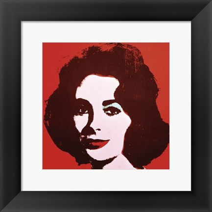 Framed Liz, 1963 (red) Print