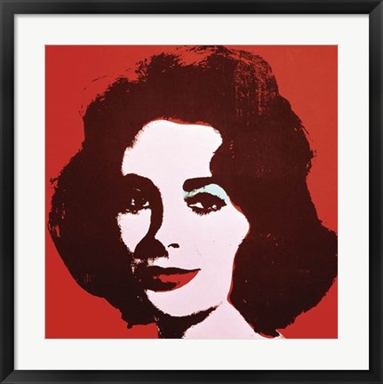Framed Liz, 1963 (red) Print