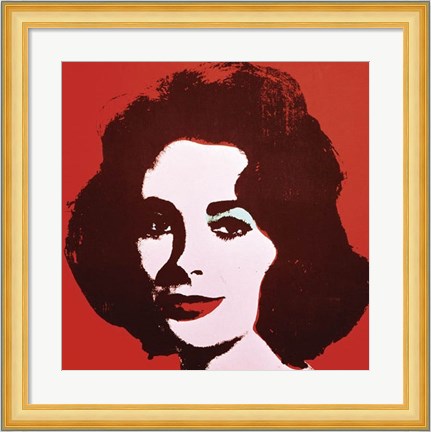 Framed Liz, 1963 (red) Print