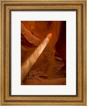 Framed Sunbeam Penetrates Dusty Air of Lower Antelope Canyon, Arizona Print