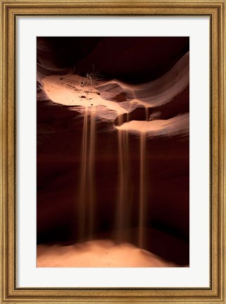 Framed Sand Flowing in Antelope Canyon, Arizona Print