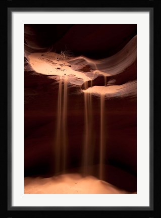 Framed Sand Flowing in Antelope Canyon, Arizona Print