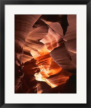 Framed Red Sandstone Walls, Lower Antelope Canyon (Color) Print