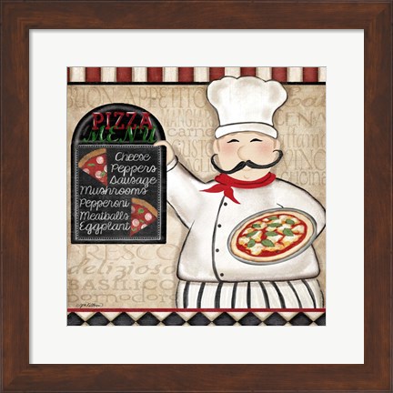 Framed Pizza Chef Print