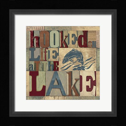 Framed Lake Living Printer Blocks I Print
