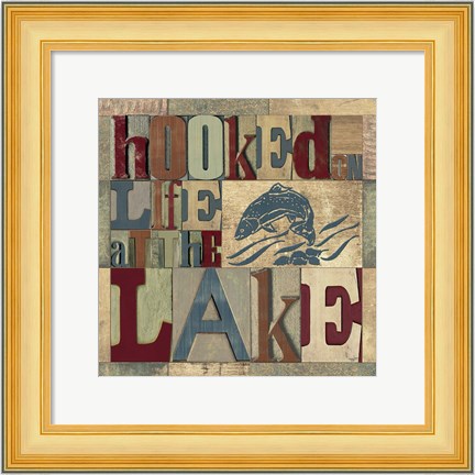 Framed Lake Living Printer Blocks I Print