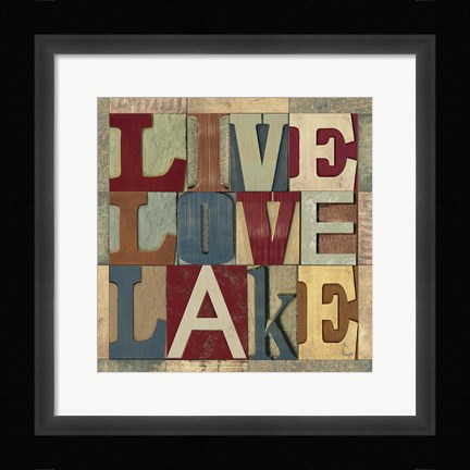 Framed Lake Living Printer Blocks II Print
