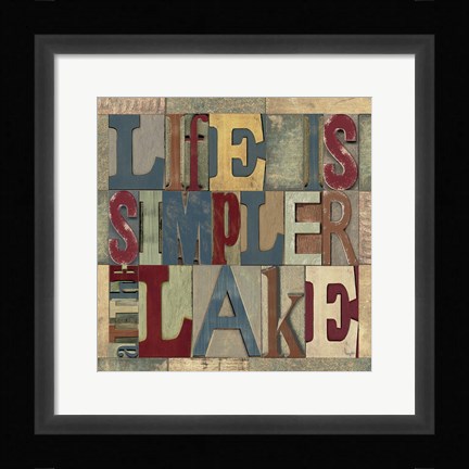 Framed Lake Living Printer Blocks III Print