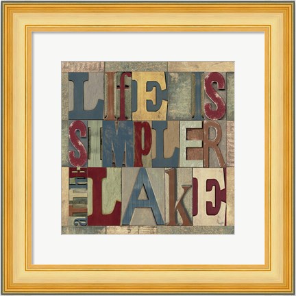 Framed Lake Living Printer Blocks III Print