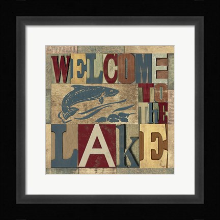 Framed Lake Living Printer Blocks IV Print