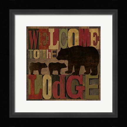 Framed At the Lodge Printer Blocks IV Print