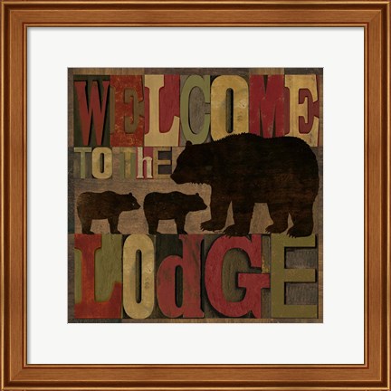 Framed At the Lodge Printer Blocks IV Print