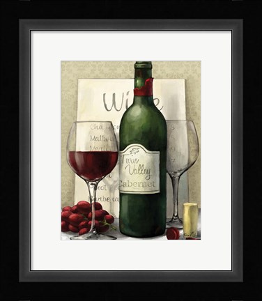 Framed Valley Wine I Print