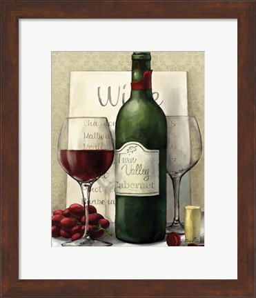 Framed Valley Wine I Print