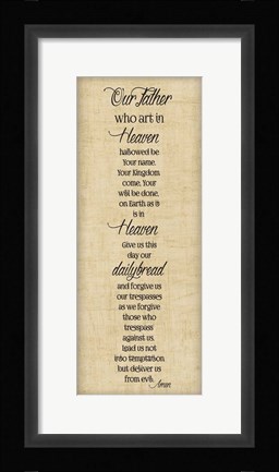 Framed Bible Verse Panel III (Our Father) Print