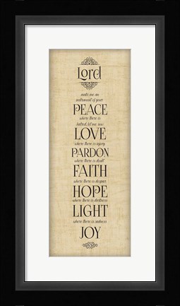 Framed Bible Verse Panel IV (Instrument of Peace) Print