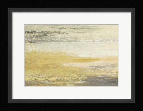 Framed Siena Abstract Yellow Gray Landscape Print
