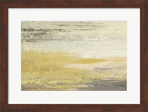 Framed Siena Abstract Yellow Gray Landscape Print