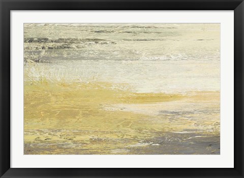 Framed Siena Abstract Yellow Gray Landscape Print