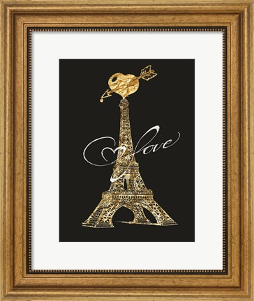 Framed Parisian Golden Love Print
