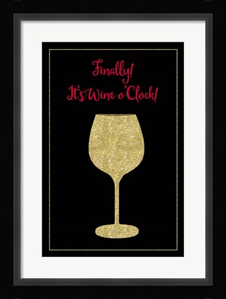 Framed Wine O Clock Print