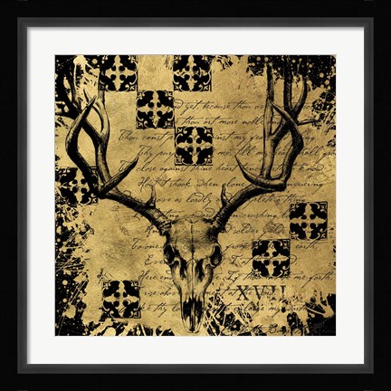 Framed B&amp;G Deer Skull Print