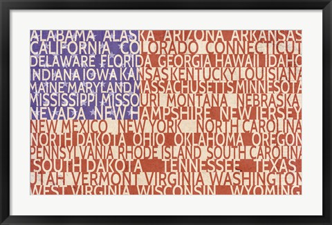 Framed US Flag Print