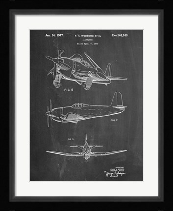 Framed Airplane 1947 Print