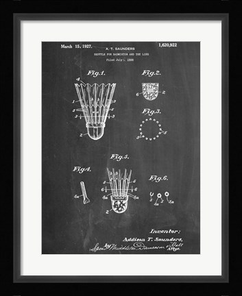 Framed Badminton Shuttle Print