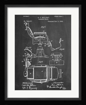 Framed Barbers Chair Print