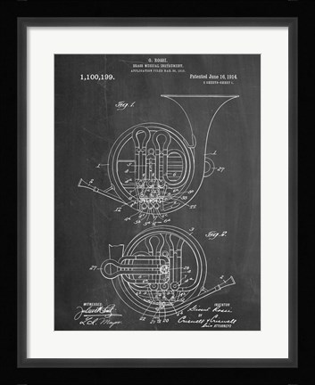 Framed Brass Music Print
