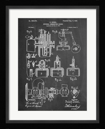 Framed Diesel Motor Print