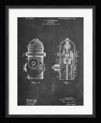 Framed Fire Hydrant Print