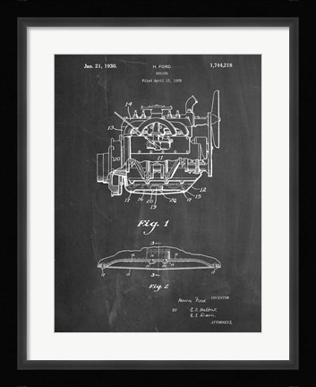 Framed Ford Engine Print