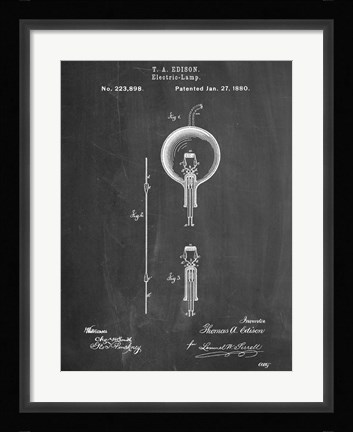 Framed Light Bulb Edison Print