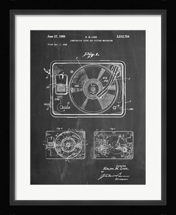 Framed Record Player Print