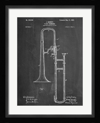Framed Slide Trombone Print