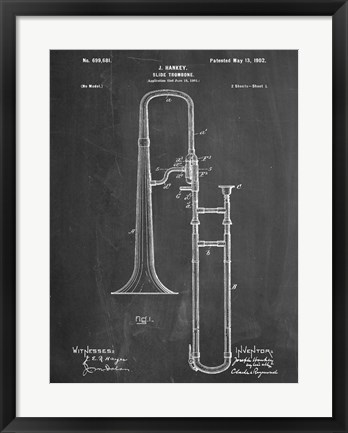 Framed Slide Trombone Print