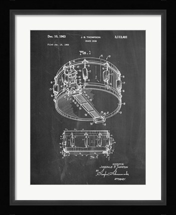 Framed Snare Drum (Thompson) Print