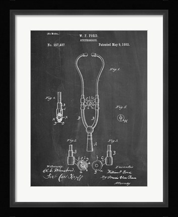 Framed Stethoscope Print