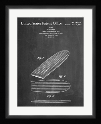 Framed Surf Board Print