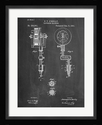 Framed Tatto Machine Print