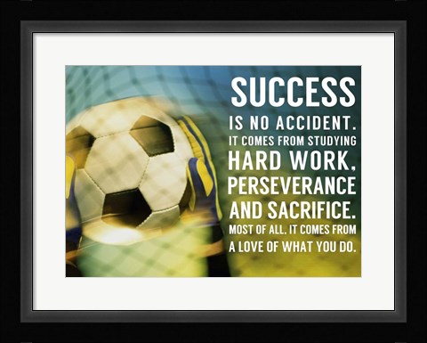 Framed Success Soccer Quote Print