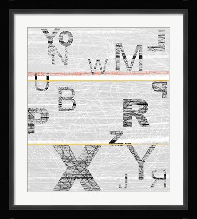 Framed Numbers Grey Print