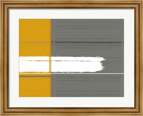 Framed Grey And Yellow Print